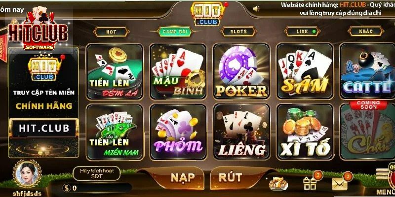 Định nghĩa game bài tại cổng trò chơi Hitclub